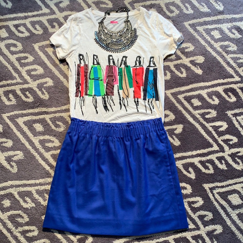 J. Crew - Blue Wool Skirt